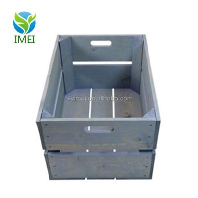 China FSC cans cheap old wooden craft fruit crates for sale burnt logo wood shipping crates for sale YM0780 for sale