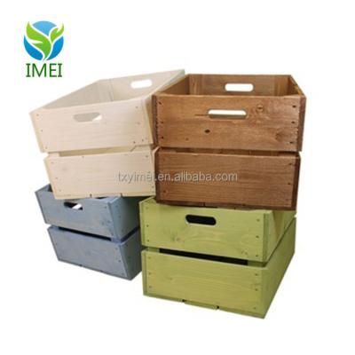 China FSC YM0769 antique style wooden crates cheap high quality cheap fruit wooden crates for sale good price wooden crates wholesale for sale