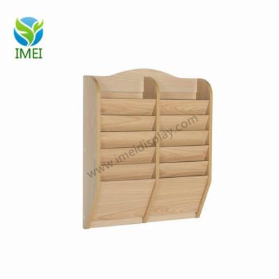 China Custom Wood Magazine And Book Display Counter Wall Mounted For Bookstore Display Stand for sale