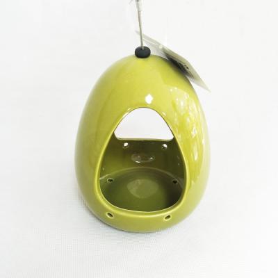 China Sustainable Custom Handmade Crafts Colorful Antique Hanging Ceramic Bird Feeder for sale