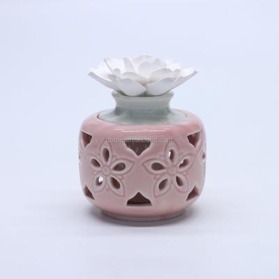 China Sustainable Home Air Freshener Aroma Flower Ceramic Scent Diffuser for sale