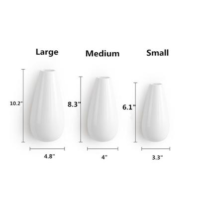 China Europe home decor 3pcs for one set white cudtom dize wall mounted ceramic flower vase for sale