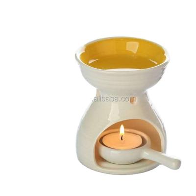 China Ceramic Scent Delicate Ceramic Oil Burner With Candle Tray for sale