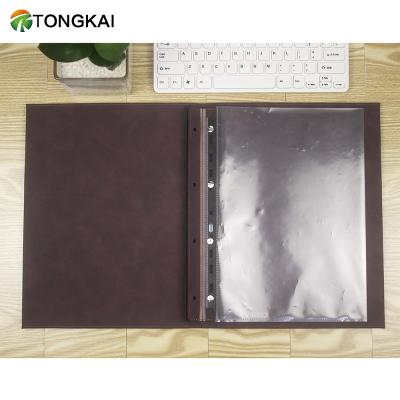 China Hotel Restaurant Manufacturer Direct Leather Folder Fancy LOGO PU Restaurant Custom A4 Menu Holder for sale