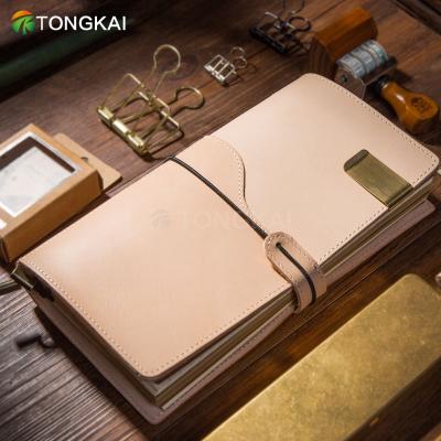 China Leather Hardcover Journal Limit Writing Notebook A6 Refillable Travel Diary for sale