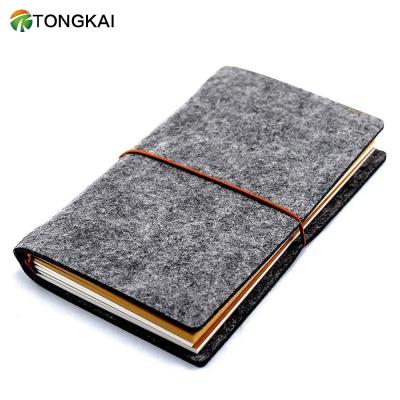 China Durable Dark Gray Wool Felt Cover Journal/Travel/Planner/Journal Notebook for sale