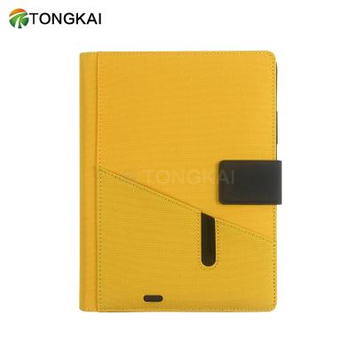 China Yellow A5 Binding Cloth Binding Notebook /loose Sheet Binder With Power Bank for sale