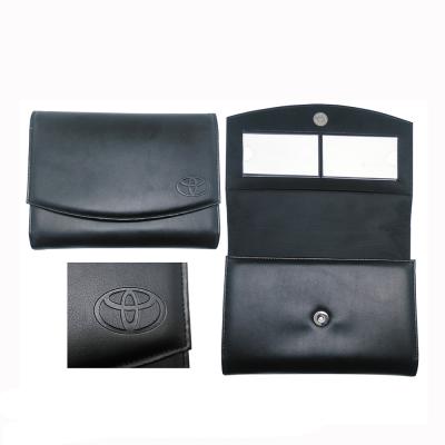 China To Hold Manuals And Car High Quality Black Document Folder Cards PU Manual Holder With LOGO Debossed for sale