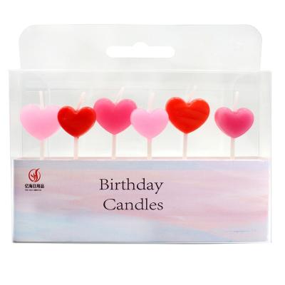 China Factory Direct COLOR CHANGE Cute Red Pink Heart Shaped Candle for Birthday Party Wedding Valentine's Day for sale