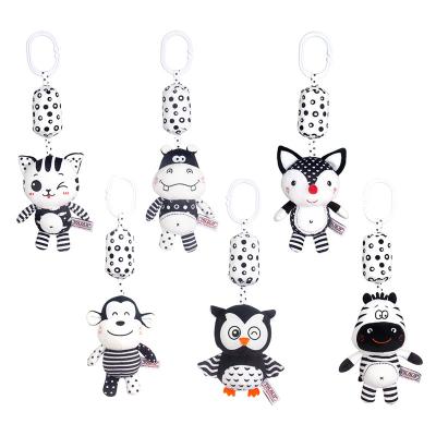 China Built-in BB Squeakers/Baby Stroller Bed Cartoon Wind Chime Hanging Animal Toy Parent Child Interaction Ring T033 for sale