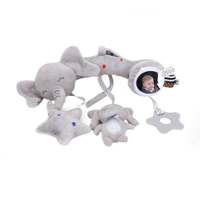 China IC chip music box/elephant baby car plush hanging pendant toys B080B crossbar gray bed safety mirror for sale