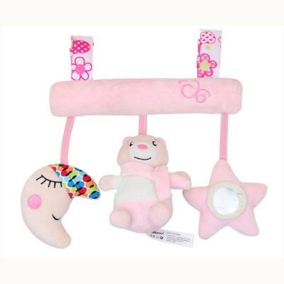 China Cute Pink Beam Car Music Squeaker B203B BBSKY Bear Hanging Bed Hanging Sound Plush Toy for sale