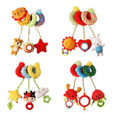 China Click / Fold Paper Crib Round Toy Ride Rattle Baby Plush Hanging Toys for sale