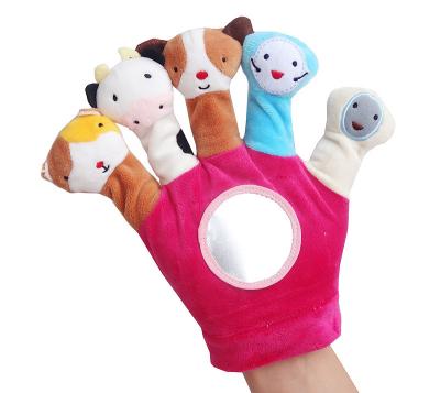 China New Finger Safety Mirror Baby Playing Toy Red Hand Puppet Cognitive Hand Puppet JJ015A for sale