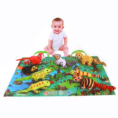 China BB and Jollybaby Activity Rainforest Healthy Paper Animal Plus Book Soft Tail Cloth Kids Educational Toy J020D for sale