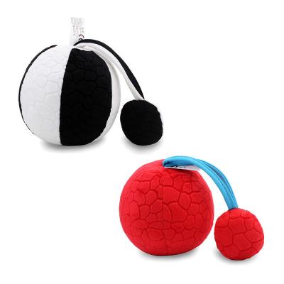 China Soft High Grade Infant Toy Red Sensory Visual Training Balls Soft Plush Baby Rattle Toy Balls For Newborn for sale