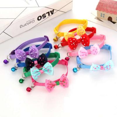 China New Fashion Pet Factory Products Padded Bowknot Pet Cat Hot Selling Dog Collar With Bell For Small Dog for sale