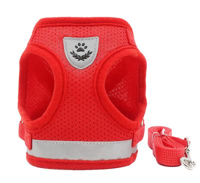 China Padded Reflective Adjustable Pet Harness , Adjustable Luxury Breathable Mesh Dog Harness With Leash for sale