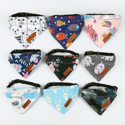 China Free sample stocked adjustable pet collar printingTriangle scarves dog collar bandanas for cat dog for sale