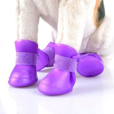 China 2020 Viable Waterproof All Season Pet Puppy Cat Dog Snow Rain Boots Silicon Dog Rain Rubber Shoes for sale