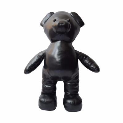 China Factory Wholesale Cheap Eco-Friendly Custom Stance Toy Black Leather Teddy Bear From CHStoy Suppliers for sale