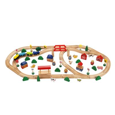 China Slot Toy 95 Piece Wooden Train Set Track Generic Fits Thomas Brio for sale