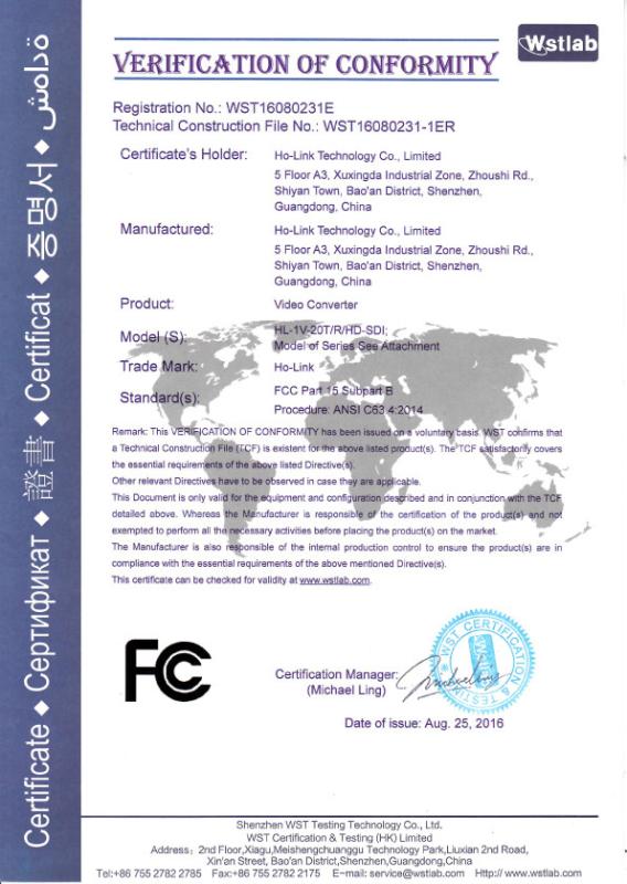 FCC-1 - Ho-link Technology Co., Limited