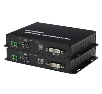 China DVI RS232 Video Fiber Transmitter Receiver Over Dual Fiber Optic Cable SMF for sale