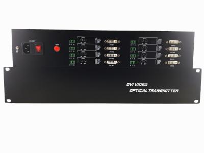 China Rack 1080P/60Hz Lossless Dvi video fiber converter Transceiver Receiver single core 8 channel for sale