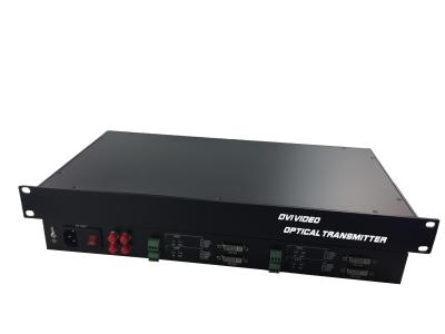 China Rack 1080P/60Hz 4 core 4channel 4 data 4audio  Lossless Dvi video fiber converter Transceiver Receiver for sale