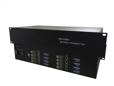 China CE VGA To Fiber Converter Audio Video / VGA Multiplexer rack 8CH Audio + Data + Fiber Port for sale