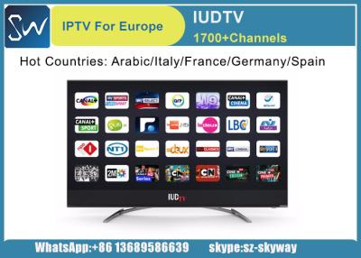 China IUDTV IPTV Subscription 1 Year Arabic French Germany Italy UK Sweden Albania USA Channels total 1700 HD Channels for sale