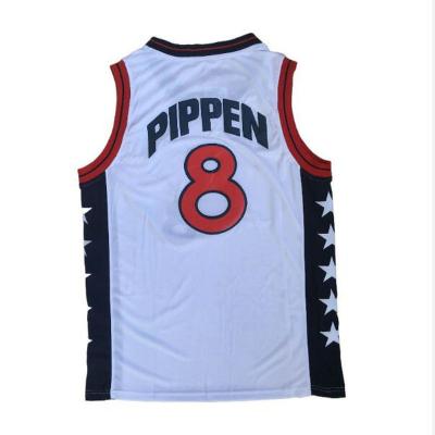 China USA College Basketball Antibacterial Jersey CARTER - IVERSON - BARKLEY HILL - - MALONE - OLAJUWON - MILLER - HARDAWAY - PIPPEN white/navy for sale