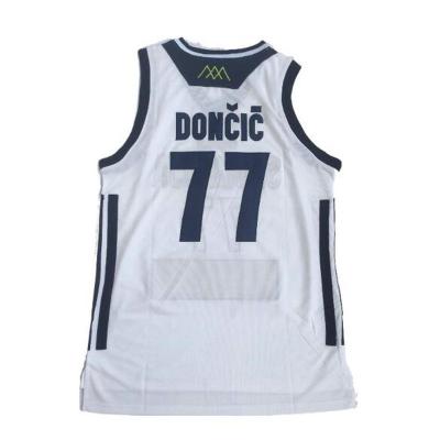 China Slovenija 77 Doncic College School Basketball Antibacterial White Tank Top for sale