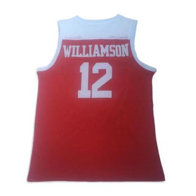 China SPARTANBURG DAY 12 WILLIAMSON Red /White High School Basketball Antibacterial Singlet for sale