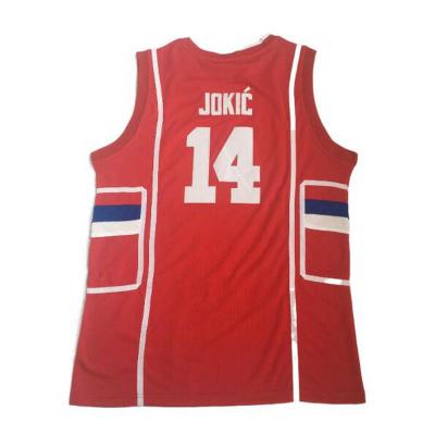 China SRBIJA 14 JOKIC College School Basketball Antibacterial Red Singlet for sale