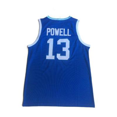 China SETON HALL 13 POWELL White /Navy Antibacterial College Basketball Singlet for sale