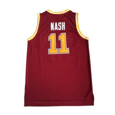 China SANTA CLARA Antibacterial 11 NASH Red College Basketball Jersey for sale