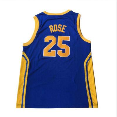 China SIMEON 5 ROSE Navy /Yellow Antibacterial College Basketball Tank Top for sale