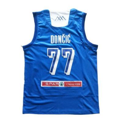 China SLOVENIA 77 DONCIC Antibacterial Navy/Green/Blue/White College School Basketball Jersey for sale