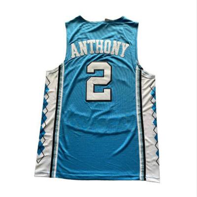 China North Carolina College Basketball Antibacterial Jersey 15 Carter 23 Jordan 2 Anthony Blue /White/Black for sale