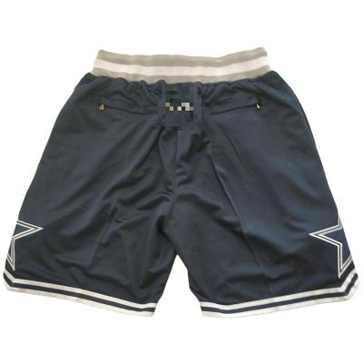 China Features Dallas Vintage Football Team Shorts Antibacterial Retro Design Embroidered With Zippered Back Pockets Nvay for sale