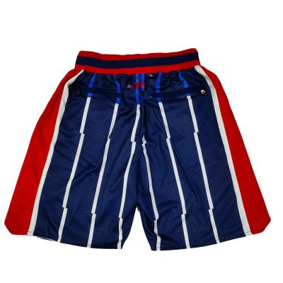 China Old Houston Classics Basketball Team Shorts Designed Antibacterial Embroidered Two Red/Blue/White Back Pockets for sale