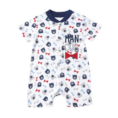 China Newborn Baby Clothes 100% Cotton Short Sleeve Jumpsuit Baby Summer Anti-Shrink Knit Romper for sale