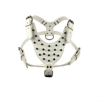 China Sustainable Durable Spike Leather Dog Harness Chain Dog Harness for sale