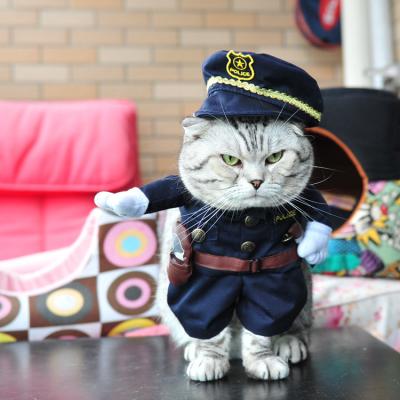 China Superhero Stocked Cat Halloween Dress Dog Costume Policeman Caribbean for sale