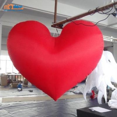 China Party Sweetheart Festival Stage Props Bespoke Giant Chubby Red Inflatable Heart Balloon For Variety Theater Decoration for sale