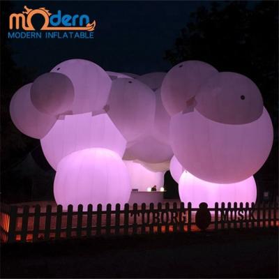 China Party Stage Decoration Giant Led Light Inflatable Cloud Balloon for sale