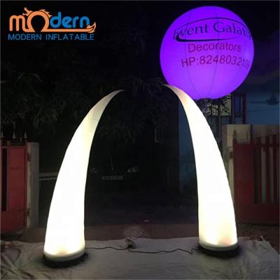 China Led Party Creative Design Outdoor Decoration Lighting Inflatable Elephant Tusk for sale