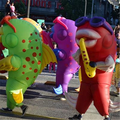 China For Party Event/Parade Decoration Jazz Fish Funny Inflatable Walking Costume With Saxophone for sale